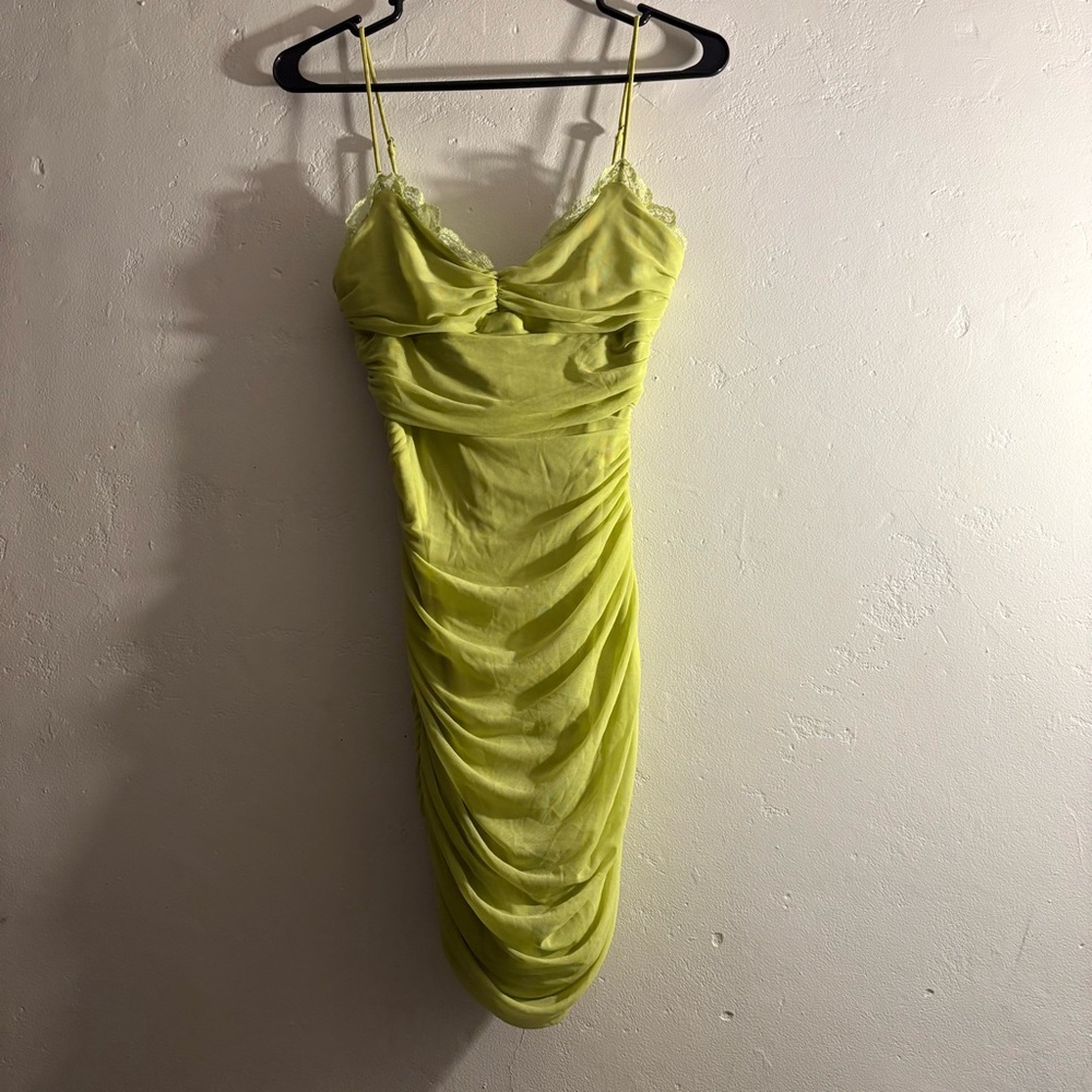 Angel Biba Lime Green Midi Dress Size Medium